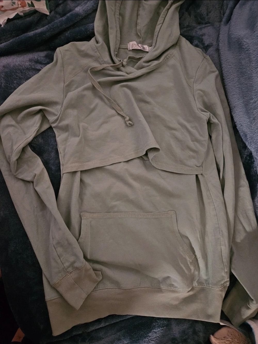 Latched Mama Olive Green Overlay Hoodie